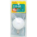 朝日電器（ELPA）　ミニボール球 10W E12 G50 ホワイト　【品番：G-85H（W）】