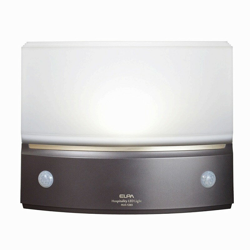 朝日電器（ELPA）　もてなしのあかり 据置・薄 白色　ダークブラウン　【品番：HLH-1203（DB）】