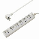 朝日電器(ELPA) LEDランプ スイッチ付タップ(上挿し) 6個口 2m ホワイト 【品番:WLS-LU62EB(W)】●(2)