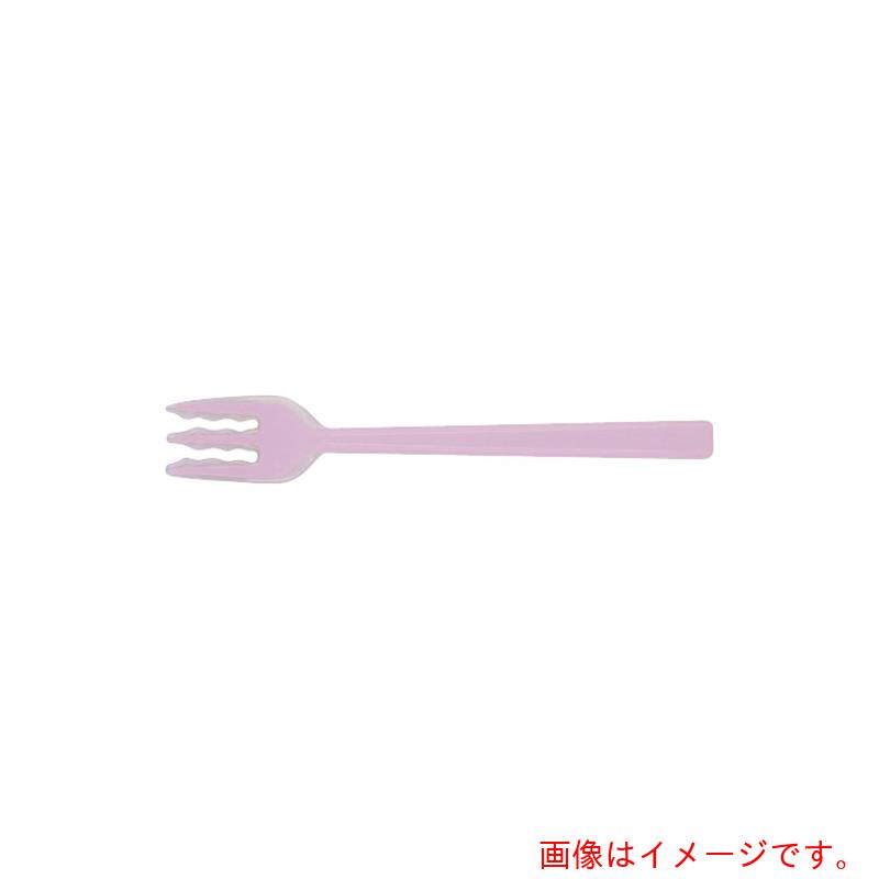 遠藤商事（TKG）　岡部洋食器　口あたりやさしいフォーク　一体型（大）　ピンク　【品番：OFO0101】