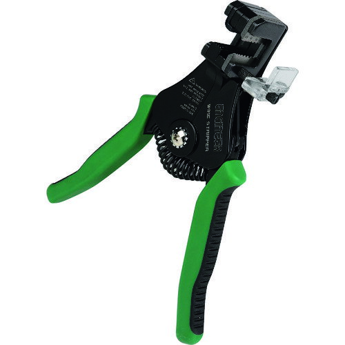 特長 ●ワンアクションで、精密にストリップできるワイヤーストリッパーです。 ●高精度加工のストリップ刃により、芯線を傷つけず、精度の高いストリップができます。 ●握るだけで簡単にストリップでき、使用時の負担を軽減します。 ●ストリップゲージ付でストリップする被覆の長さを設定できます。 用途 ●絶縁電線のストリップに。 仕様 ●適合電線(AWG)：26、24、22、20、18、16、14 ●全長(mm)：165 材質 ●スチール 質量・質量単位 ●350.0g 【メーカー名】（株）エンジニア 【メーカー品番】PAW-32