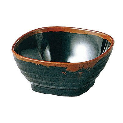 エンテック　AN50B 長次郎窯角小鉢 内黒　【品番：AN50B】