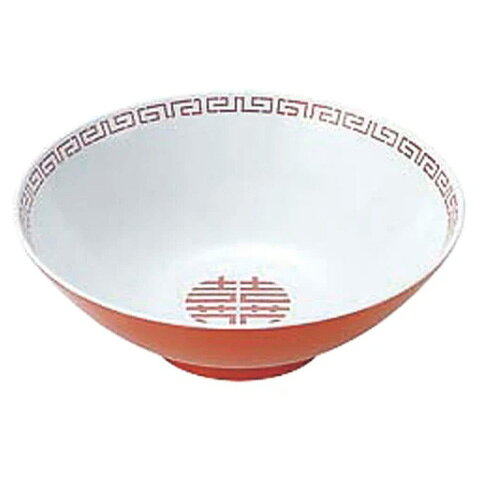 エンテック CA-11 中華丼（丸形） 白 赤 【品番：CA-11】