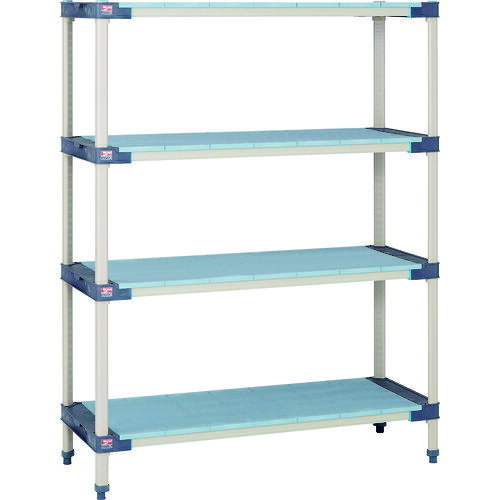 【別途送料あり】エレクター　ERECTA　メトロマックス4　フラットマット＋抗菌樹脂製ポール　間口1060mm×奥行620mm×高さ1886mm　4段　【品番：MAX4-2442F-MX74P-4】
