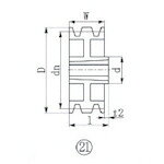 エバオン（EVER ON）　EVN　ブッシングプーリー　SPZ　315mm　溝数3　【品番：SPZ315-3】