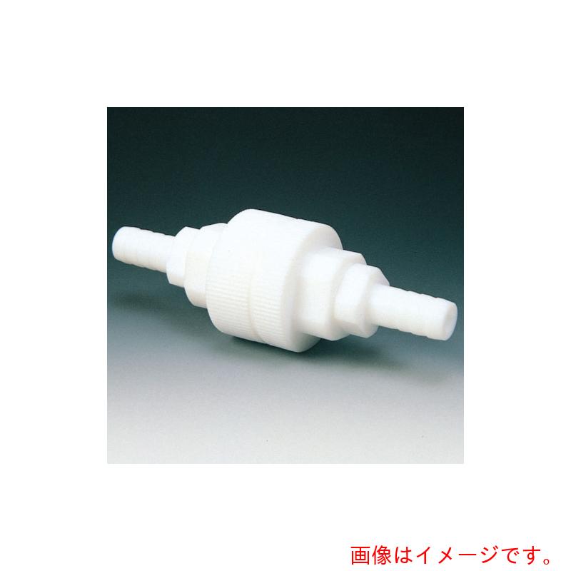 特長 ●立ててご使用下さい。液の流れは下から上です。 用途 ●送液用 仕様 ●チューブ外径(mm)：10 ●竹の子外径(mm)：10φ ●オリフィス径(mm)：6φ ●竹の子ジョイント仕様 ●本体はPTFE、弁はPTFE球、Oリングはフッ素ゴム仕様 材質 ●PTFE.／FKM 質量・質量単位 ●100.0g 【メーカー名】（株）フロンケミカル 【メーカー品番】NR1012-003