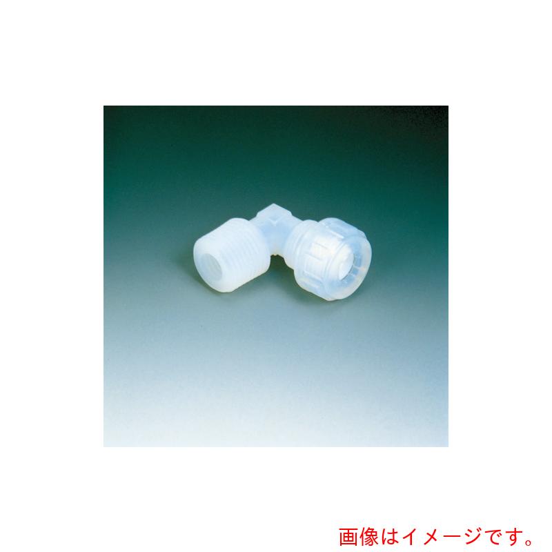 特長 ●片側オネジのL字型チューブジョイントです。 ●Fロックシールのため、チューブ抜けの心配がありません。 ●通常のソロバン型シールに、も交換可能です。 用途 ●送液用 仕様 ●適合チューブ外径(mm)：1/4 ●ねじサイズ：R1/4 ●ねじ寸法：R1/4 ●接続ネジ：R1/4 ●Fロック型シール仕様(チューブに専用工具『NR1404　グルービングカッター』で溝を切って頂く必要があります)(Fロックシールの内側にある凸部が、チューブの溝にひっかかり、通常のソロバン型シールよりも抜けにくい構造になります) 材質 ●PFA/PTFE 質量・質量単位 ●20.0g 【メーカー名】（株）フロンケミカル 【メーカー品番】NR1063-015