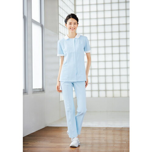 特長 ●ストレッチ性とコットンの優しさを兼ね備えた履き心地の良い女性用ストレートパンツです。 ●インナーがひびかないようにパンツの内側にはメッシュの裏地を使用しているので、ヒップライン安心です。 仕様 ●色：サックス ●サイズ：M 質量・質量単位 ●300.0g 【メーカー名】フォーク（株） 【メーカー品番】2911-2-M