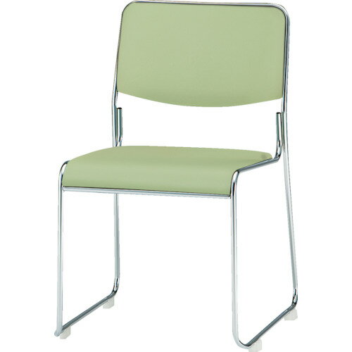 藤沢工業　TOKIO　スタッキングチェア　メッキ脚タイプ　ビニールレザー　リーフグリーン　【品番：FSC-15ML-LG】(3)