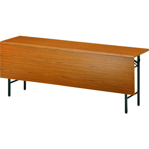 【別途送料あり】藤沢工業　TOKIO　折りたたみテーブル　棚付パネル付　1800×600mm　チーク　チーク　【品番：T-1860P】