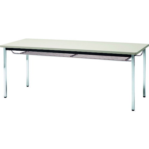 【別途送料あり】藤沢工業　TOKIO　ミーティングテーブル　角脚棚付　1800×900mm　ニューグレー　ネオ..