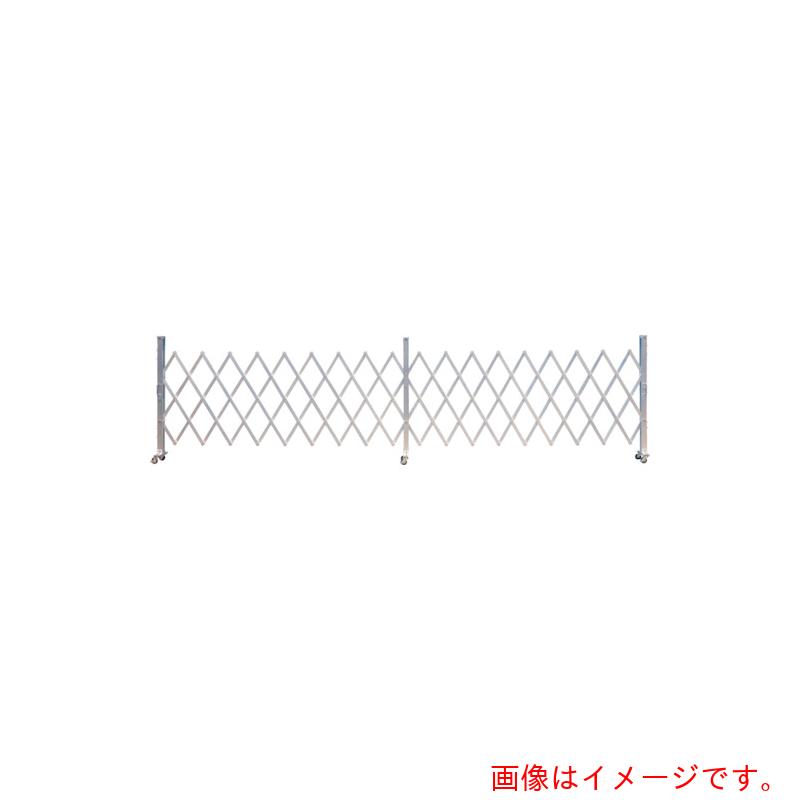 特長 ●アルミ材は、独自の押出し技術によりカドを全てR仕様にすることで強度をUPさせています。 ●重量はスチール製の約半分で操作が楽々です。 ●縮小幅も60%コンパクト化となります。 ●吊り元が左右どちらでもすぐに変更可能です。 用途 ●現場の仮設門扉、資材置き場などの出入り口に。 仕様 ●全幅(mm)：350 ●開口幅(mm)：5400 ●高さ(mm)：1400 ●たたみ幅(mm)：920 ●色：シルバー ●キャスタータイプ：75Φ自在キャスター（片側ストッパー付き） ●角サイズ(mm)：300 ●堅牢タイプ ●両開き 材質 ●アルミ合金・一部スチール 質量・質量単位 ●50.0kg セット内容・付属品 ●取付金具（角クランプ） 鍵クランプ（片開きのみ） ワイヤーセット 注意事項 ●施錠時は、門扉を締めて施錠し、全ての落とし棒を落として下さい。 また、台風などの強風時には門扉を畳み、固定柱にロープでくくり、固定して下さい。 【メーカー名】ゲート工業（株） 【メーカー品番】AKW-54-27 【法人限定商品】※下記注意事項を事前にご確認ください。 ●この商品は送料が別途必要になります。 ●ご注文後、改めて当店より送料をご連絡させていただきます。送料のご了承をいただいてからの手配となります。（ご連絡までに数日かかる場合があります） ●手配後のキャンセル・返品・交換はできません。 ●メーカー直送、または、福山通運・西濃運輸・佐川急便でのお届けとなります。 ●配送業者の指定はできません。 ●原則法人宛（個人宅を除く）のみの配達となります。個人宅へのお届けの場合は事前にお問い合わせください。 ●お届け先の宛名または住所に法人名の記載がない場合は、法人であっても個人宅扱いとなります。 ●個人宅（法人名不記載を含む）へのお届けができない場合があります。 ●一部配送業者は平日のみの配達になります。原則時間指定はできません。 ●他メーカーとの同梱不可。 ●代金引換決済のご利用不可。