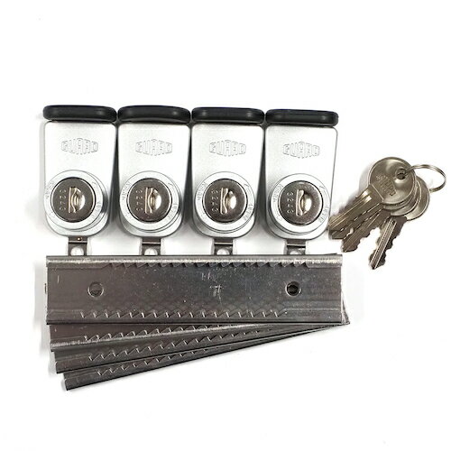 ガードロック（GUARD）　窓ぼー犯錠　4個入りシルバー　同一キー　【品番：NO.540-4S KA】