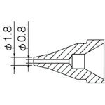 仕様 ●内径(mm)：0.8 ●外径(mm)：1.8 ●白光　ノズル　0.8MM　S型 ●適用吸取器：FR-301、FR-410 質量・質量単位 ●15.0g 【メーカー名】白光（株） 【メーカー品番】N61-04