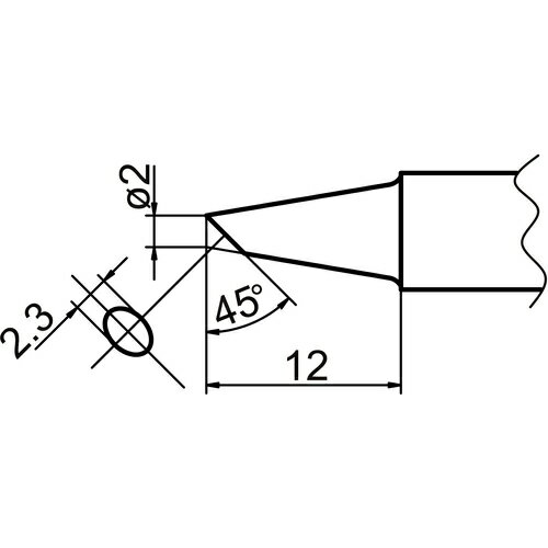 【メール便対応】白光　こて先　2BC型　【品番：T20-BC2】