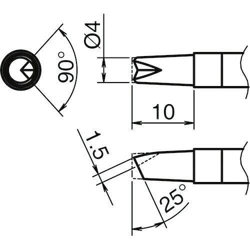 【メール便対応】白光　こて先　4BC型　V溝付き　【品番：T39-BCR4】