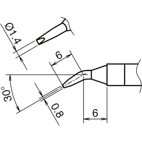 【メール便対応】白光　こて先　1．4JD型　【品番：T39-JD14】