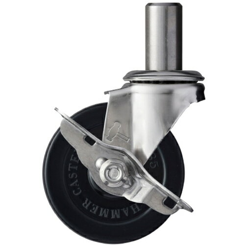 ハンマーキャスター　オールステンレスE型差込みSP付ゴム車　【品番：315EK-R85】