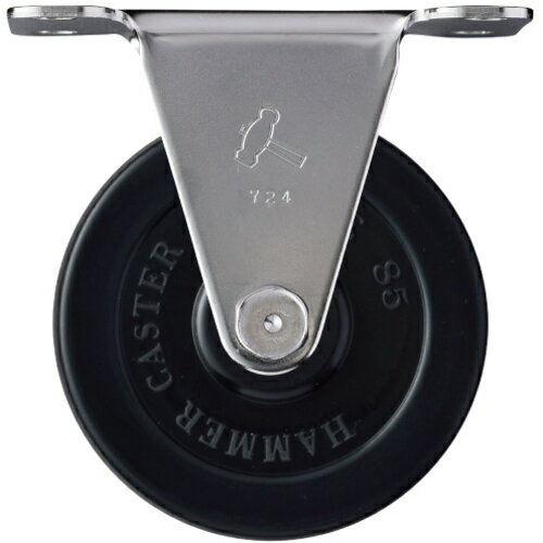ハンマーキャスター　Eシリーズオールステンレス　固定式ゴム車輪　85mm　【品番：320ER-R85】