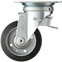 ハンマーキャスター スイッチキャスター ゴム車輪 100mm 【品番:400F0S-R100】