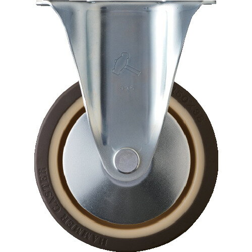 ハンマーキャスター　固定式ウレタン車輪（ナイロンホイール・ラジアルボールベアリング）150mm　【品..