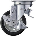 ハンマーキャスター スイッチキャスター ゴム車輪(ワイドタイプ)100mm ストッパー付 【品番:413F0S-WR100】