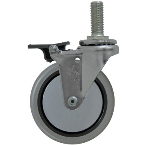 ハンマーキャスター　ねじ込み式エラストマーキャスター　フロントストッパー　シーソータイプ　ねじ込..