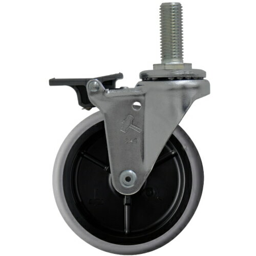 ハンマーキャスター　ねじ込み式エラストマーキャスター　フロントストッパー　シーソータイプ　ねじ込..