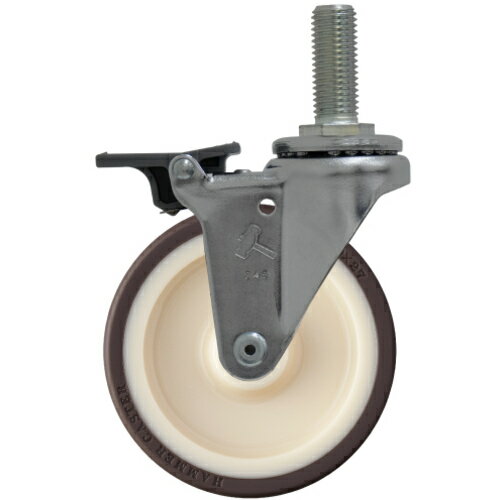 ハンマーキャスター　ねじ込み式ウレタンキャスター　フロントストッパー　シーソータイプ　ねじ込み旋..