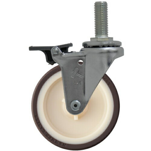 ハンマーキャスター　ねじ込み式ウレタンキャスター　フロントストッパー　シーソータイプ　ねじ込み旋..