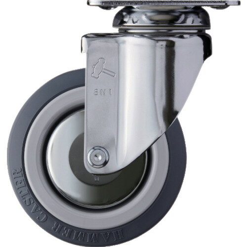 ハンマーキャスター　プレート式キャスター　自在　ウレタン車輪（ナイロンホイール・ボールベアリング..