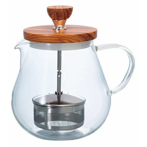特長 ●オリーブウッドを使用した引き上げる茶こしのティーポットです。 ●木部はオリーブウッドを使用したナチュラルテイストです。 ●ティーバッグのようにストレーナーを引き上げられるので、2杯目もおいしくいただけます。 仕様 ●PL表記：熱湯用 ●実用容量600ml 材質 ●本体：耐熱ガラス ●フタ・ツマミ：オリーブウッド ●フタ台座・内フタ：ポリプロピレン ●シャフト・ストレーナー一式・ナット：ステンレス 質量・質量単位 ●345.0g 注意事項 ●食洗機はガラスボールのみご使用いただけます。 ●ケース割れの場合、運賃に加えて梱包手数料のご負担をお願いしております 【メーカー名】HARIO（株） 【メーカー品番】TEO-70-OV