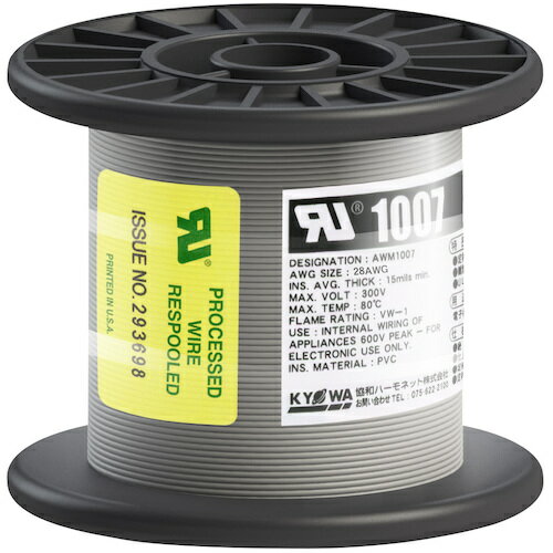 ���¥ϡ���ͥåȡ�KYOWA�ˡ�UL��Ǯ�ӥ˥����������UL1007��AWG28��100M�����������֡�UL1007 AWG28 100M GY�ۢ�
