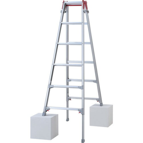 【別途送料あり】長谷川工業（Hasegawa）　脚部伸縮式アルミはしご兼用脚立　ワンタッチバー　RYZ型　6..