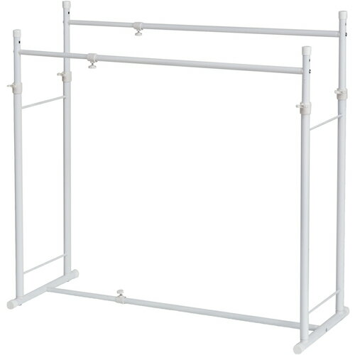 平安伸銅工業 伸縮押入れ2連ハンガー 白 幅 75-130cm 耐荷重 ハンガー1本13kg×2kg 【4個】 【品番：OHW-20】