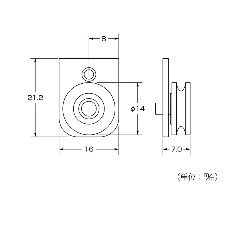 【メール便対応】ハイロジック　94476 網戸用取替戸車 トステム ビス止 AZWS48 1個　【品番：94476】