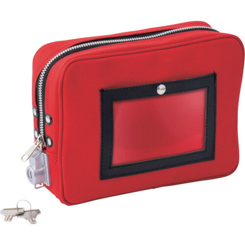 ヒサゴ（HISAGO）　鍵付きセキュリティポーチ　A5用　レッド　【品番：BGP06】