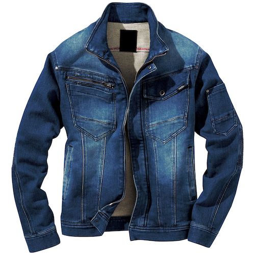 村上被服　VILEA　デニム蛇腹ジャケット　4L　インディゴ　【品番：1803-4L-76】(4)