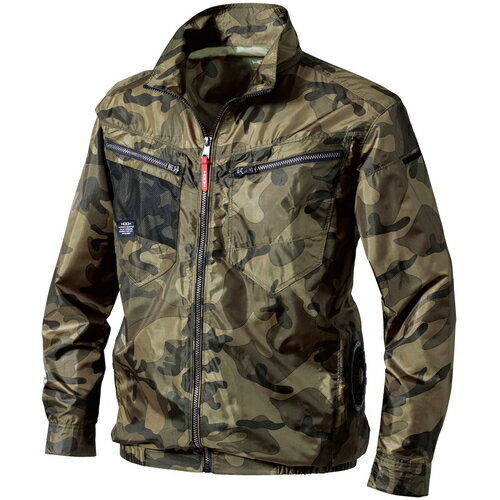 村上被服　快適ウェア　サイドファン長袖ジャケット　L　ミリタリー　【品番：V7712-L-95】