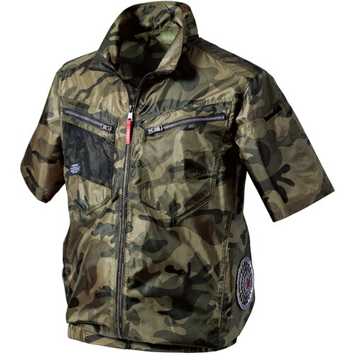 村上被服　快適ウェア　サイドファン半袖ジャケット　8L　ミリタリー　【品番：V7717-8L-95】