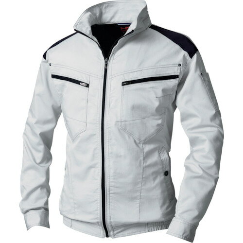 村上被服　HOOH　快適ウェア　長袖ブルゾン（ストレッチ）　3L　シルバーグレー　【品番：V9502-3L-39】