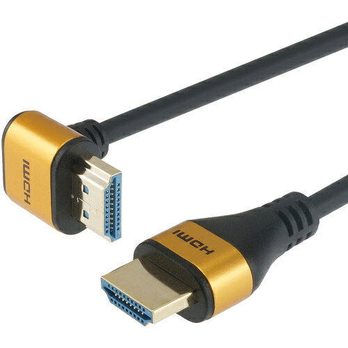 【別途送料あり】ホーリック（HORIC）　HDMIケーブル　L型270度　2m　ゴールド　HL...