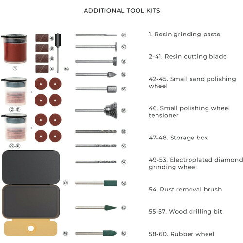 Hototools　HOTO　ロータリーツール　アクセサリーキット　【品番：HTT0025GL】