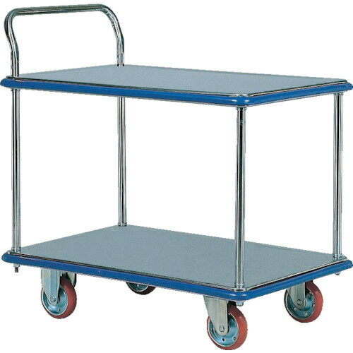 【別途送料あり】石川製作所　アイケー　ステンレス製運搬車　二段片袖ハンドル　均等荷重300kg　【品番：SUS304】□(4)