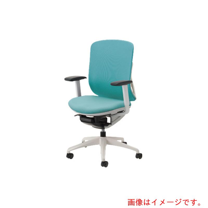 稲葉製作所（イナバ）　YERA　クロスカバータイプ／ホワイトフレーム　ハイバック　アジャスタブル肘　ランバーサポート無し　イエローグリーン　【品番：SV7083】□