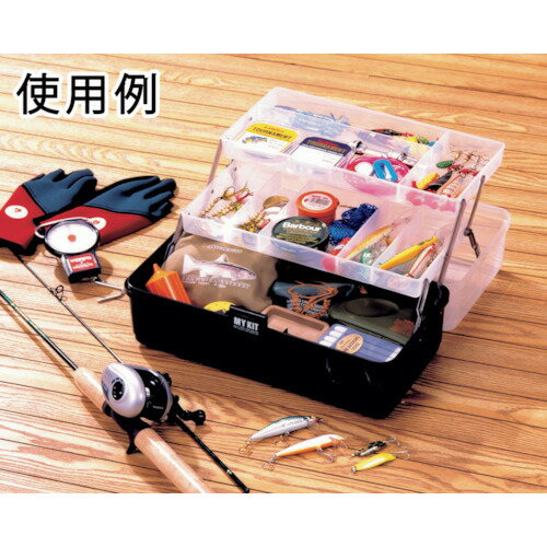 アイリスオーヤマ　IRIS　237118　小物ケース　マイキット　325×190×150　クリア／ブラック　【品番：33-BL】