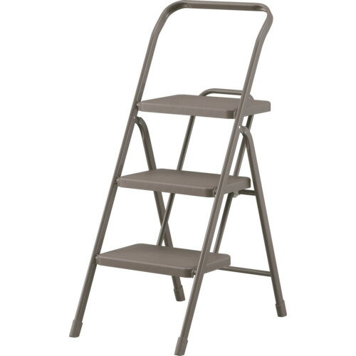 アイリスオーヤマ　IRIS　踏台・椅子・ディスプレイラック　299957　折りたたみステップ3段　チャコー..