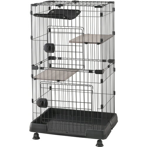 Cages - アイリスオーヤマ　IRIS　291444　ミニキャットケージ　ハンモック付き　マットグレー　【品番：PMCC-115H-H】