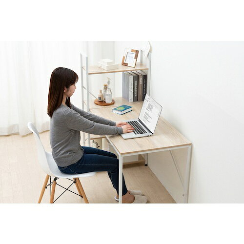 アイリスオーヤマ IRIS 574218 ラック付きデスク 1200×620 ライトナチュラル/ホワイト 【品番:RDK-1262-NW】 [2]