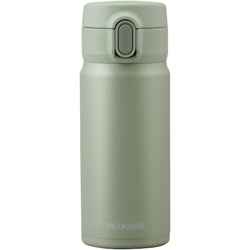 アイリスオーヤマ　IRIS　100327　ステンレスマグボトル　ワンタッチ　0．35L　ペールグリーン　【品番：SM-O350-PM】(3.0)